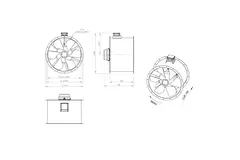Ventilateur axial de 900 mm pour gaz de combustion F300- AL 900 D6 F3 03 CFG
