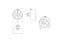 Ventilateur axial de 1250 mm pour gaz de combustion F300- AL 1250 D6 F3 05 CFG