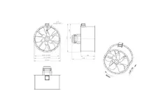 Ventilateur axial de 1250 mm pour gaz de combustion F300- AL 1250 D6 F3 06 CFG