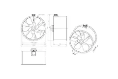Ventilateur axial de 1250 mm pour gaz de combustion F400 - AL 1250 D6 F4 01 CFG
