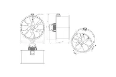 Ventilateur axial de 1250 mm pour gaz de combustion F400 - AL 1250 D6 F4 04 CFG