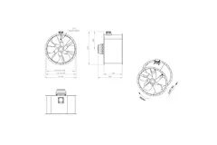 Ventilateur axial de 1120 mm pour gaz de combustion F300- AL 1120 D6 F3 05 CFG