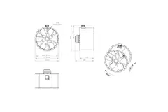 Ventilateur axial de 1120 mm pour gaz de combustion F400 - AL 1120 D6 F4 03 CFG
