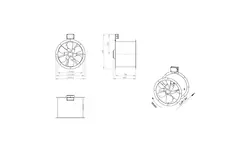 Ventilateur axial de 450 mm pour gaz de combustion F300- AL 450 D2 F3 02 CFG