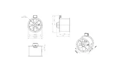 Ventilateur axial de 450 mm pour gaz de combustion F300- AL 450 D42U F3 01 CFG