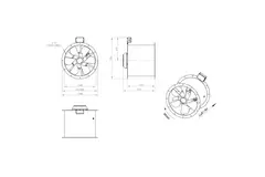 Ventilateur axial de 500 mm pour gaz de combustion F300- AL 500 D42U F3 01 CFG