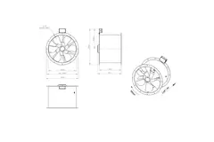 Ventilateur axial de 560 mm pour gaz de combustion F300- AL 560 D84U F3 01 CFG