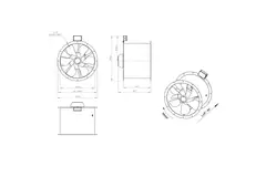 Ventilateur axial de 560 mm pour gaz de combustion F300- AL 560 D84U F3 02 CFG