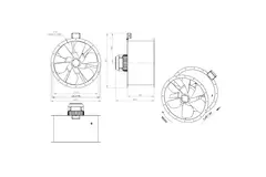 Ventilateur axial de 710 mm pour gaz de combustion F300- AL 710 D84U F3 01 CFG