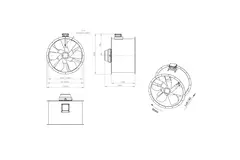 Ventilateur axial de 900 mm pour gaz de combustion F300- AL 900 D84U F3 03 CFG