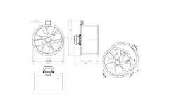 Ventilateur axial de 710 mm pour gaz de combustion F400 - AL 710 D6 F4 02 CFG