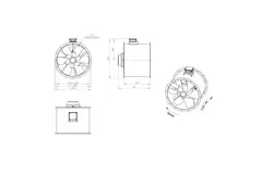 Ventilateur axial de 800 mm pour gaz de combustion F400 - AL 800 D84U F4 03 CFG