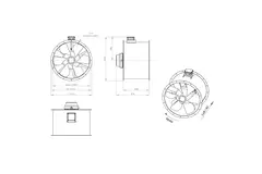 Ventilateur axial de 900 mm pour gaz de combustion F400 - AL 900 D84U F4 03 CFG