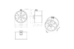 Ventilateur axial de 1000 mm pour gaz de combustion F400 - AL 1000 D84U F4 01 CFG