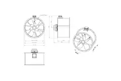 Ventilateur axial de 1000 mm pour gaz de combustion F400 - AL 1000 D84U F4 02 CFG