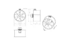 Ventilateur axial de 1000 mm pour gaz de combustion F400 - AL 1000 D84U F4 03 CFG