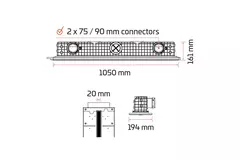 Diffuseur à fente sans cadre Ergovent 1050 mm avec diamètre de raccordement 75 mm - modulaire - 1 fente