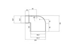 Wavin Ventiza Élément terminal 90 degrés PVC ovale 235x80x100 mm par diamètre 160 mm M/M