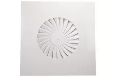 Diffuseur à jet hélicoïdal à ailettes fixes 400mm carré - SWS 400 RAL 9016