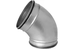 Coude spiralé rond 60° Ø 80 mm pour conduit rigide galvanisé