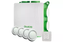 DucoBox Silent 2.0 400 m³/h + contrôle RF + 4 vannes - bouchon de sécurité