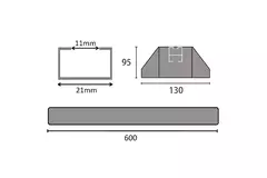 Barre de montage ClimaConnect en caoutchouc anti-vibrations 600 mm