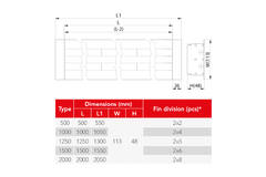 Diffuseur de ligne aluminium avec 2 lames orientables - 1500 mm - RAL 9016