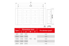 Diffuseur de ligne aluminium avec 4 lames orientables - 500 mm - RAL 9005
