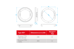 Grille de trop-plein avec atténuation acoustique - 160 mm XL - RAL 9003