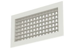 Grille murale double réglable en aluminium - avec ressorts de friction - 800x150 mm - RAL 9010