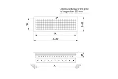 Grille murale double réglable en aluminium - avec ressorts de friction - 800x150 mm - RAL 9005