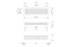Grille murale en aluminium avec grille fixe - avec ressorts de friction - 400x300 mm - RAL 9010