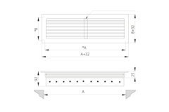 Grille murale simple réglable en aluminium - avec ressorts de friction - 600x300 mm - RAL 9016