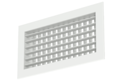 Grille murale double réglable en aluminium - avec ressorts de friction - 800x150 mm - RAL 9016