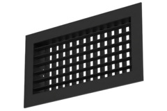 Grille murale double réglable en aluminium - avec ressorts de friction - 800x150 mm - RAL 9005