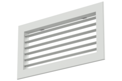 Grille murale simple réglable en aluminium - avec ressorts de friction - 600x300 mm - RAL 9016