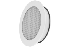 Grille murale circulaire en aluminium avec grille fixe - 200 mm - RAL 9003