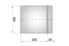 Raccord coulissant étendu 160 mm pour conduit rigide galvanisé