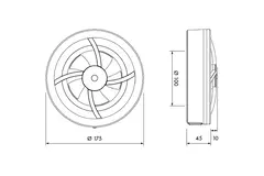 Ventilateur de salle de bain Solara avec radiateur - diamètre 100 mm - noir mat
