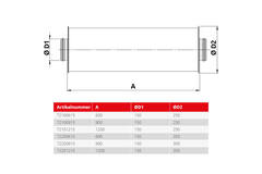 Silencieux Spiro-SAFE premium diamètre 150 mm - longueur 1200 mm (100 mm d'isolation)