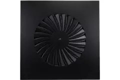 Diffuseur à jet hélicoïdal à ailettes fixes 600mm carré - SWS 600 RAL 9005 30% brillant