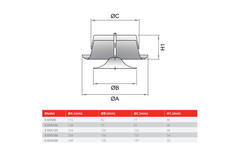 Vanne d'échappement de ventilation en métal 200 mm avec ressorts de friction - DVS-C200 - RAL 9005 30% brillant