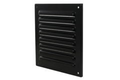 Grille extérieure carrée 150x150 mm aluminium - RAL9005 30% brillant