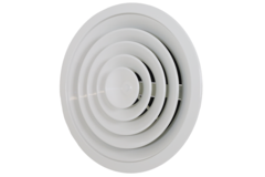 Grille de plafond ronde à motif fixe, Ø 250 mm - RAL9010