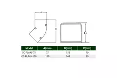 ClimaConnect Coude plat 45° pour gaine de montage 100 mm - RAL 9010