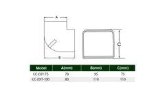 Coude extérieur ClimaConnect pour gaine de montage 75 mm - RAL 9010