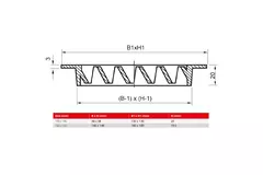 Grille murale extérieure en aluminium 100x100 mm - RAL 9005