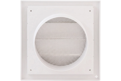 Grille de surpression à lamelles 150 x 150 mm diamètre : 100 blanc - ND10Z