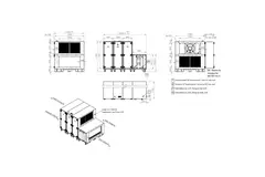 Centrales de traitement d'air Maxivent WTW avec roue à chaleur 5 000 m³/h, batterie à eau chaude et refroidissement DX, horizontale à gauche - RHE 5000 H WDJL T 01