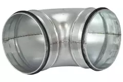 Coude spiralé court rond 90° Ø 150 mm pour conduit rigide galvanisé